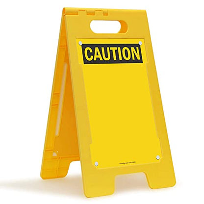 SmartSign - SF-0127-FB-25x12-DE Caution Blank Write-On Folding Floor Sign