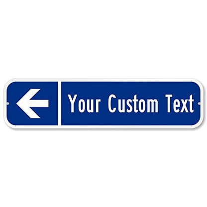 SmartSign Customize Your Own Blue Street Sign with Left Arrow