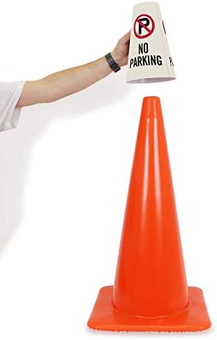 SmartSign “No Parking” Bright Reflective Cone Message Sleeve, [Cone Not Included]
