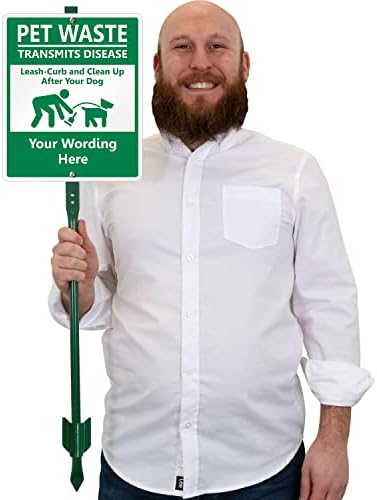 SmartSign  “Pet Waste Transmits Disease, Clean Up After Your Dog” Custom Yard Sign & Stake Kit