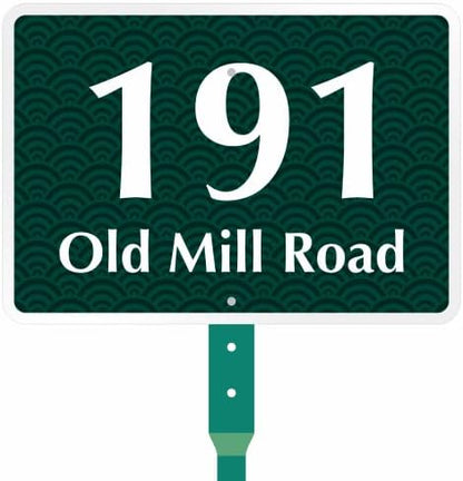 SmartSign  Custom House Address Yard Sign with 18 inch Stake (Leafy Background)