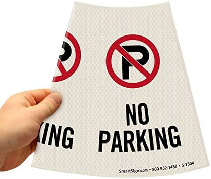 SmartSign “No Parking” Bright Reflective Cone Message Sleeve, [Cone Not Included]