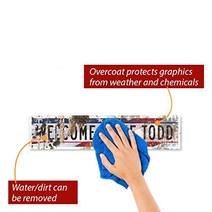 Customize Your Own Street Sign with Flag Background by SmartSign | 18" x 4" Aluminum