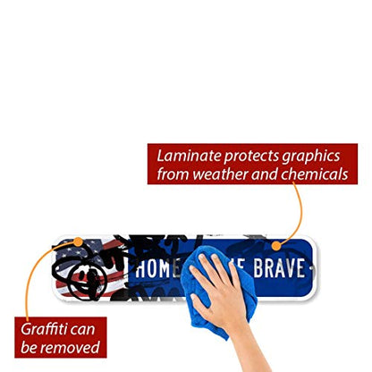 SmartSign Customize Your Own Blue Street Sign with USA Flag