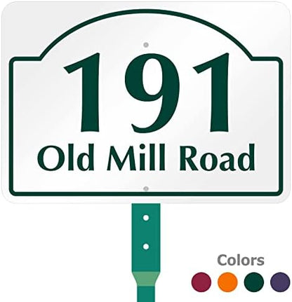 SmartSign  Custom Address Yard Sign with 18 inch Stake (Dome Design)