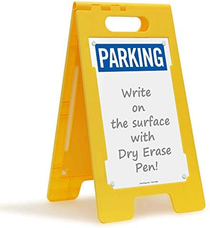 SmartSign - SF-0318-FB-25x12-DE "Parking" Blank Write-On Folding Floor Sign