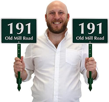 SmartSign Custom House Address Yard Sign with 18 inch Stake (Seamless Crossing Background),