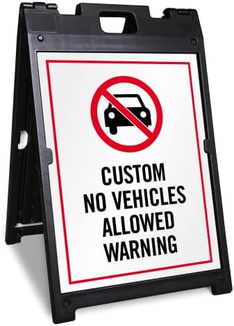 SmartSign  BabyBoss Custom “No Vehicles Allowed” Sidewalk Sign Kit with Symbol