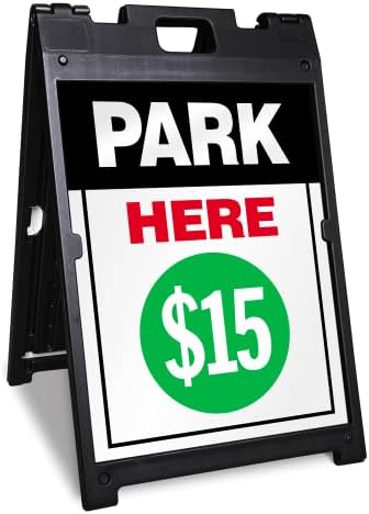 SmartSign BabyBoss Custom “Park Here - Add Parking Fee” Sidewalk Sign Kit