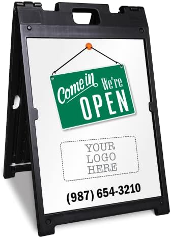 SmartSign  BabyBoss Custom “Come In, We're Open” A-Frame Sidewalk Sign Kit