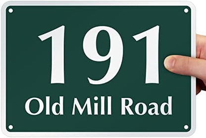 SmartSign  Custom House Number Address Sign  (Rectangular Design)