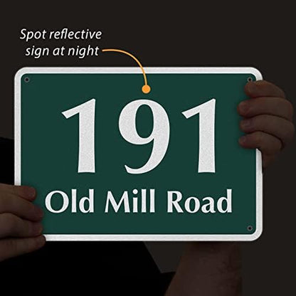 SmartSign  Custom House Number Address Sign  (Rectangular Design)