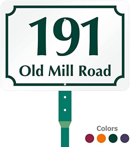 SmartSign  Custom Address Yard Sign with 18 inch Stake  (Scallop Design)