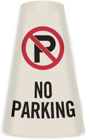 SmartSign “No Parking” Bright Reflective Cone Message Sleeve, [Cone Not Included]