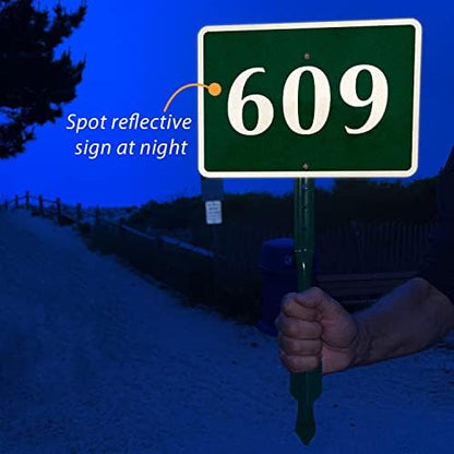 SmartSign  Custom House Address Yard Sign with 18 inch Stake (Rectangular Design)