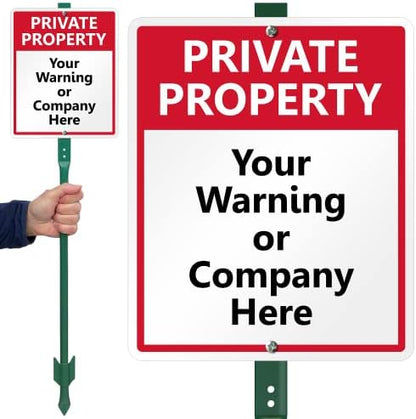 SmartSign  “Private Property” Custom Yard Sign & Stake Kit-Add Warning
