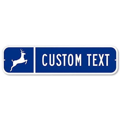 SmartSign Customize Your Own Blue Street Sign with Deer Symbol
