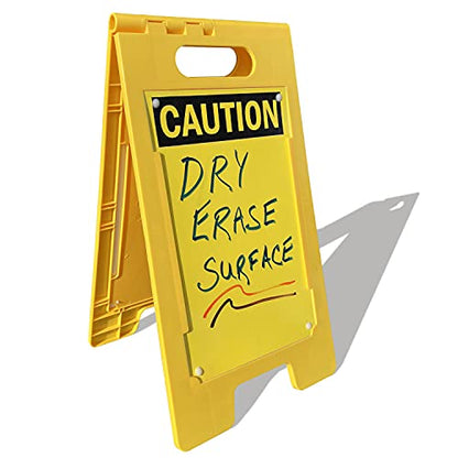 SmartSign - SF-0127-FB-25x12-DE Caution Blank Write-On Folding Floor Sign