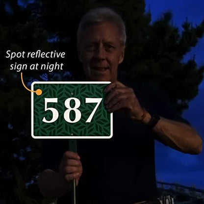 SmartSign  Custom House Address Yard Sign with 18 inch Stake (Leafy Background)