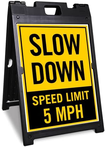 SmartSign BabyBoss Custom “Slow Down - Speed Limit” A-Frame Sidewalk Sign Kit