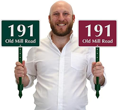 SmartSign  Custom House Address Yard Sign with 18 inch Stake (Rectangular Design)