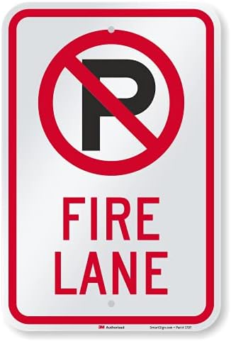 SmartSign 3M Engineer Grade Reflective Sign, Legend "Fire Lane" with Graphic