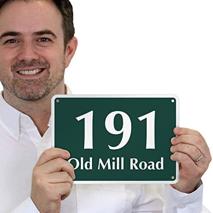 SmartSign  Custom House Number Address Sign  (Rectangular Design)