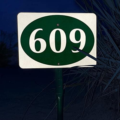 SmartSign  Custom House Address Yard Sign with 18 inch Stake (Oval Design)