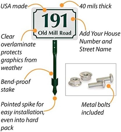 SmartSign  Custom Address Yard Sign with 18 inch Stake  (Scallop Design)