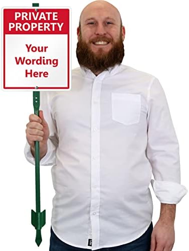 SmartSign  Custom “Private Property” Yard Sign & Stake Kit