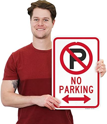 SmartSign "No Parking" Sign With Bidirectional Arrow