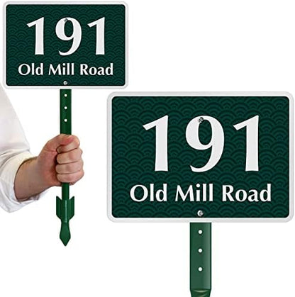 SmartSign Custom House Address Yard Sign with 18 inch Stake (Japanese Waves Background)