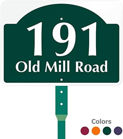 SmartSign  Custom House Address Yard Sign with 18 inch Stake (Dome Design), ,