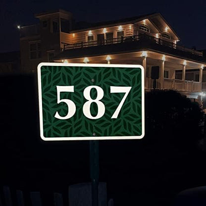 SmartSign  Custom House Address Yard Sign with 18 inch Stake (Leafy Background)