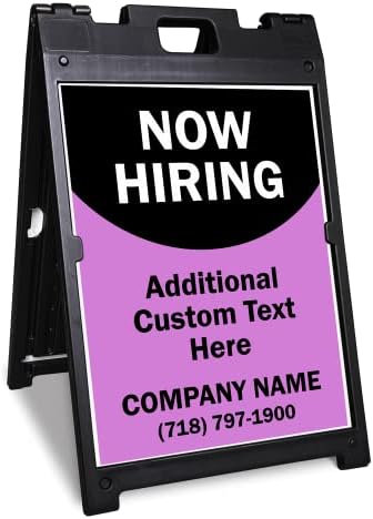 SmartSign BabyBoss “Now Hiring - Add Details” Custom A-Frame Sidewalk Sign Kit,