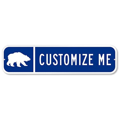 SmartSign  Customize Your Own Street Metal Sign with Bear Symbol