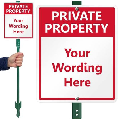 SmartSign  Custom “Private Property” Yard Sign & Stake Kit