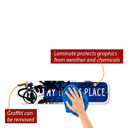 Customize Your Own Blue Street Sign with Penguin Symbol by SmartSign