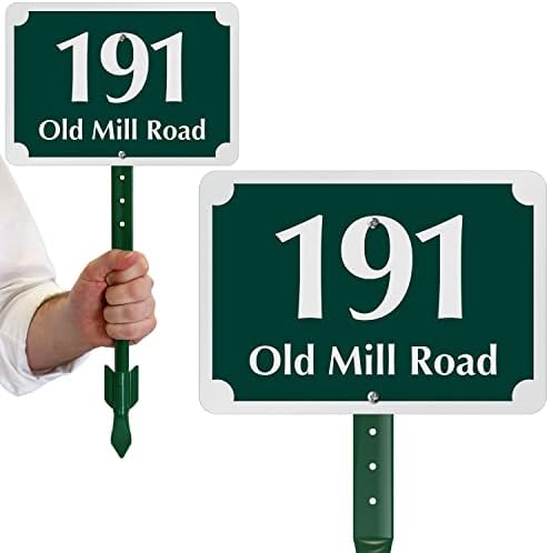 SmartSign  Custom House Address Yard Sign with 18 inch Stake (Scallop Design)