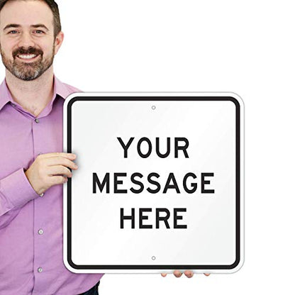 SmartSign "Customizable Square Black Sign Template