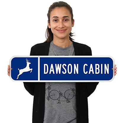 SmartSign Customize Your Own Blue Street Sign with Deer Symbol