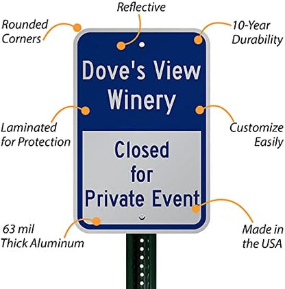 SmartSign "Customizable Vertical Blue Sign Template