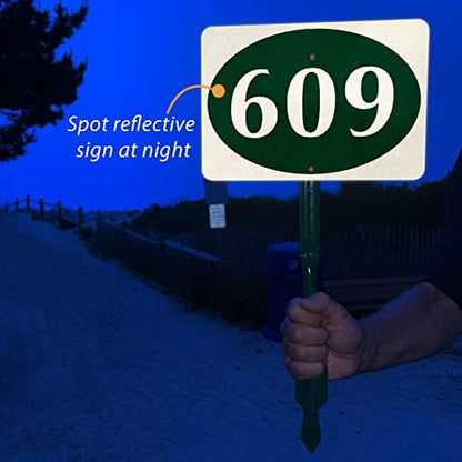 SmartSign  Custom House Address Yard Sign with 18 inch Stake (Oval Design)