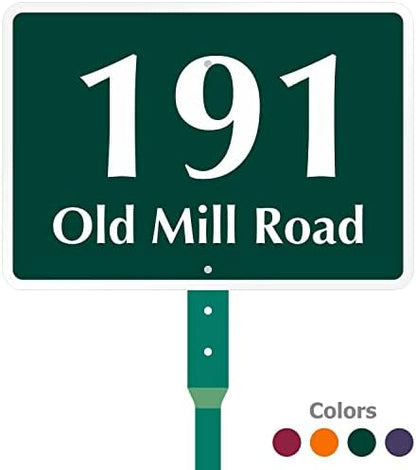 SmartSign  Custom House Address Yard Sign with 18 inch Stake (Rectangular Design)