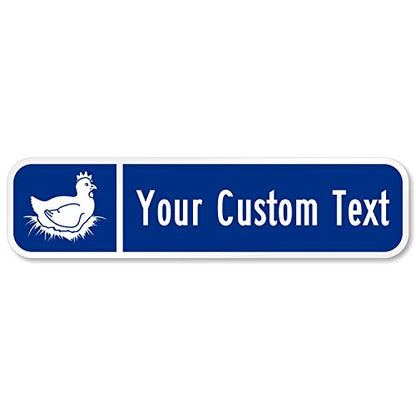 SmartSign Customize Your Own Blue Street Sign with Hen Symbol