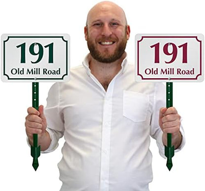 SmartSign  Custom Address Yard Sign with 18 inch Stake  (Scallop Design)