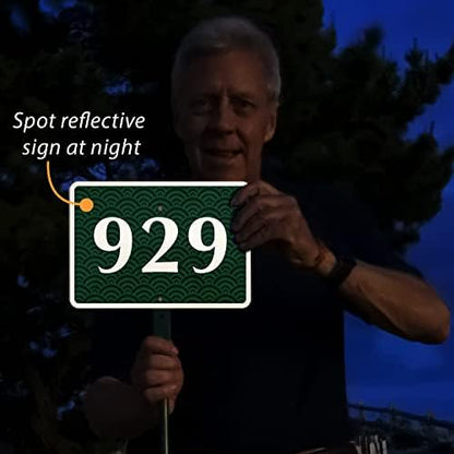 SmartSign Custom House Address Yard Sign with 18 inch Stake (Japanese Waves Background)