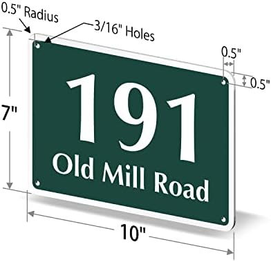 SmartSign  Custom House Number Address Sign  (Rectangular Design)