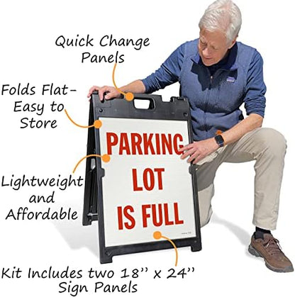 SmartSign “Parking Lot Is Full” Two-Sided BabyBoss A-Frame Sign Kit