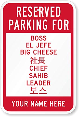 SmartSign Custom "Reserved Parking for" Funny/Novelty Sign - Add Name